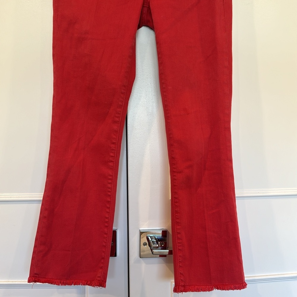 Anthropologie Pilcro Script Red High-Rise Crop Flare Jeans Size 26 - Picture 6 of 15